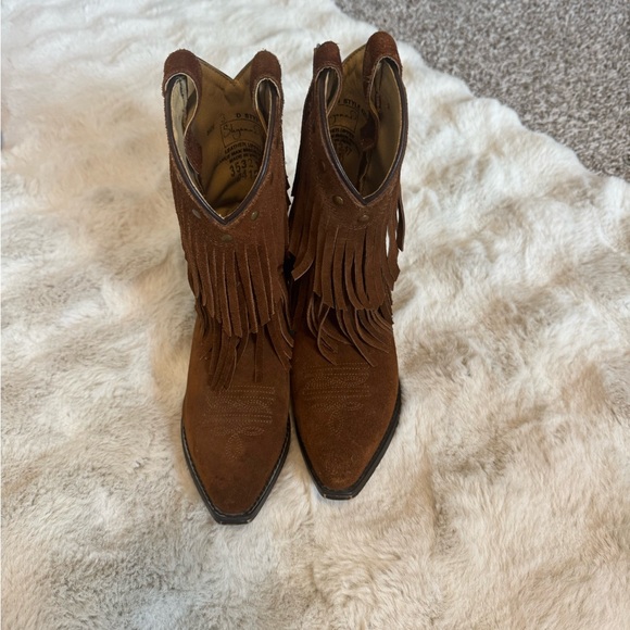 Fringe Brown Western Boots - Picture 1 of 5